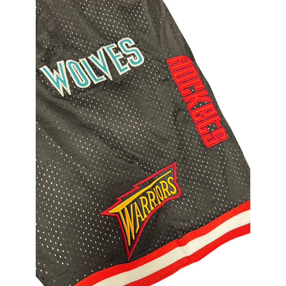 Just Don NBA Basketball Shorts Mens XXL Black New Western Conference Mesh Patch - Picture 10 of 11